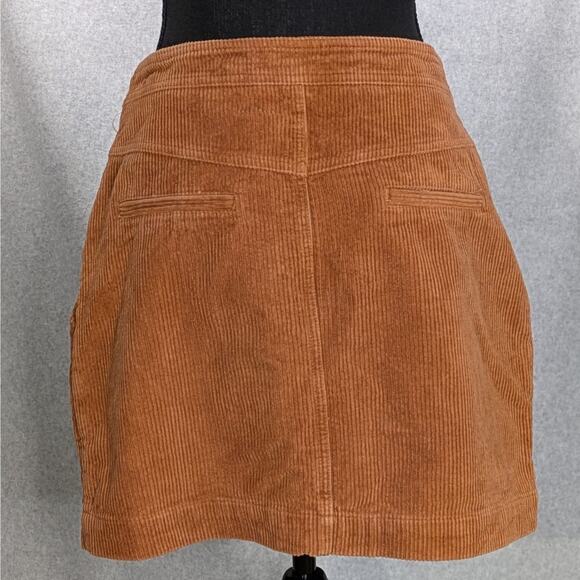 Gilli Corduroy Mini Skirt Brown Front Zip Up Pockets  Casual Womens Size Medium - Picture 10 of 15